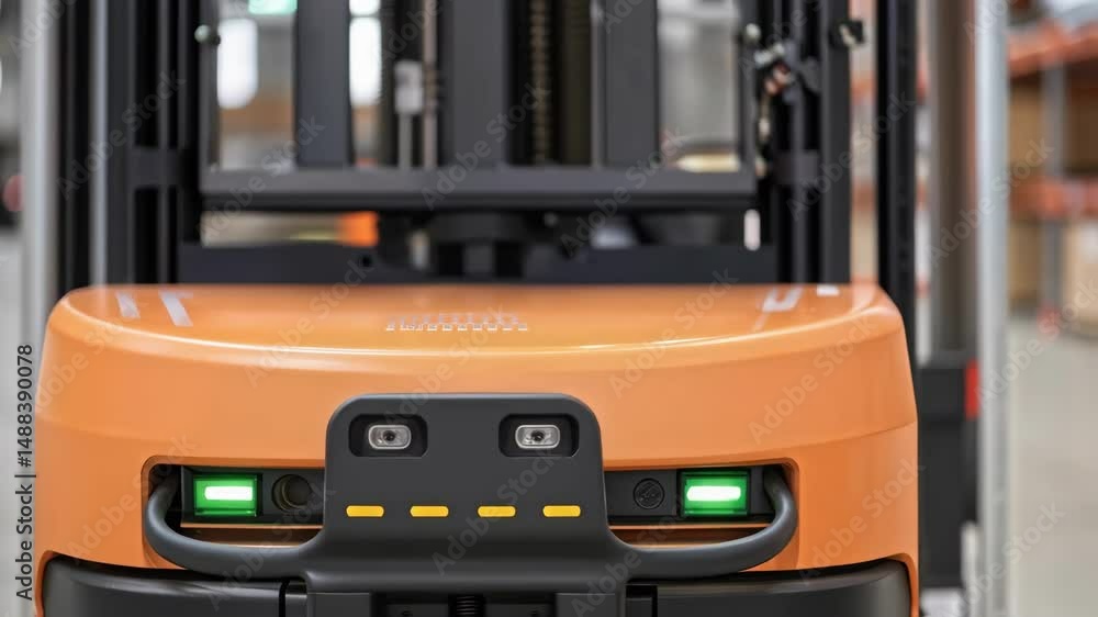 Poster Automated guided vehicle performing tasks in modern warehouse