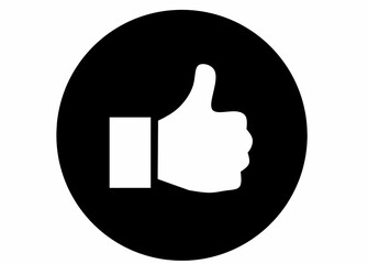 Illustration of contained thumbs up icon contained within a crisp white circle