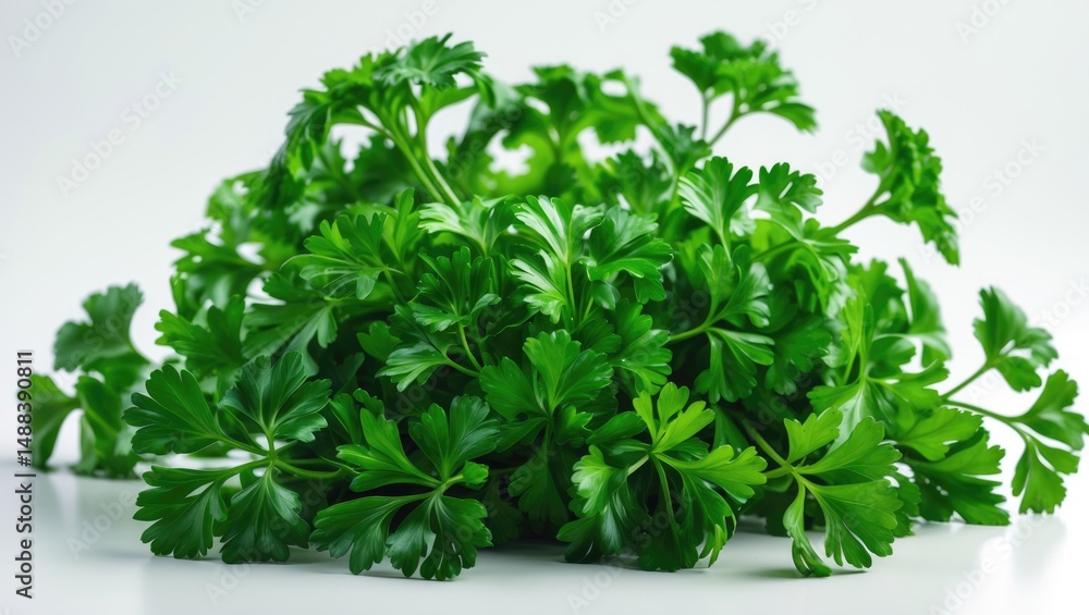 Aufkleber parsley on a background with clipping path and full depth of field