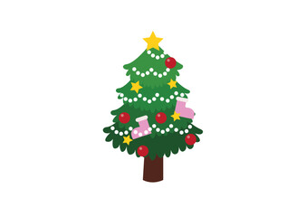 christmas tree evergreen pine fir vector emoji illustration symbol sign icon xmas 