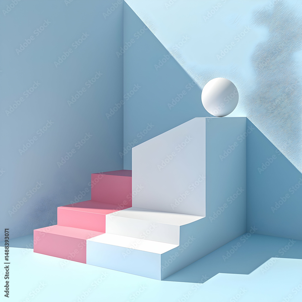 Canvas Prints pastel steps product display minimalist studio background