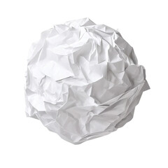 Obraz premium A crumpled white ball of paper on a transparent background Png file format
