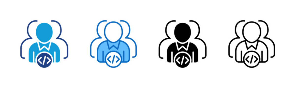 IT Personnel Multi Style - Coding Team Illustrative representation of programmers and developers