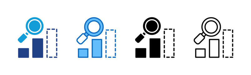 Predictive Analytics Multi Style - Magnifying Glass Over Data Analysis Charts