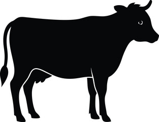 silhouette of a cow
