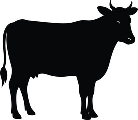 silhouette of a cow