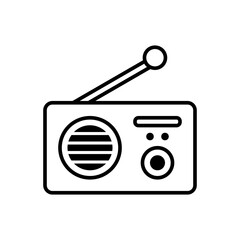 Radio Icon. Flat Vector Symbol of Audio Device for Communication and Technology.