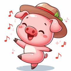 cute pig vector