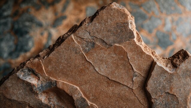 Authentic vintage color effect on granite ceramic tiles for decoration, Rustic matte marble texture backdrop Natural marble slab with textured surface; close-up of rough brown stone.