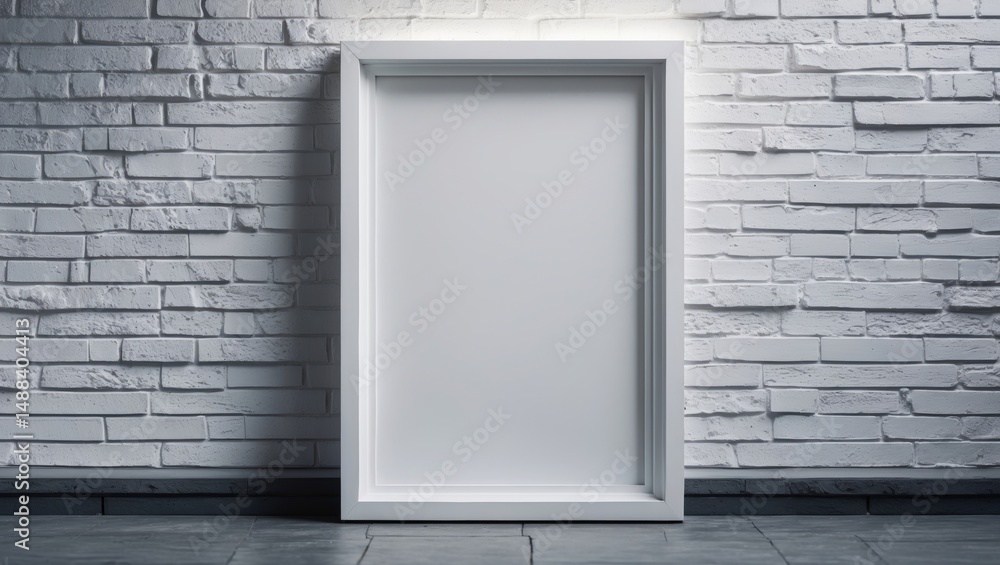 Poster White horizontal frame measuring 5x7 with an empty poster on a sleek background, designed with a clipping path for easy editing