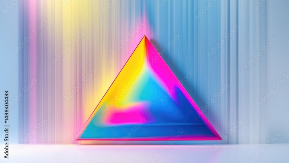 Poster triangle design featuring a vertical blur. a beautiful, vibrant gradient creation.
