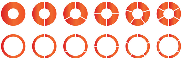 colorful pie chart set. business statistics and infographic design elements. eps 10.