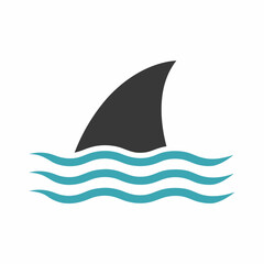 Minimalist Clean Shark Fin Icon Vector Design.