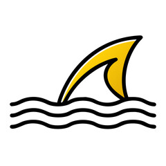 Minimalist Clean Shark Fin Icon Vector Design.