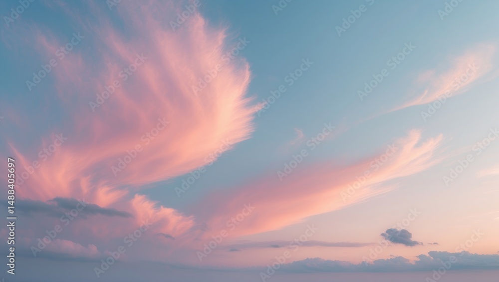 Poster tranquil mood under a sky with clouds