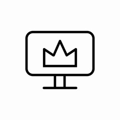 Crown monitor premium display icon vector sign