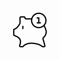 Piggy bank savings money icon vector sign