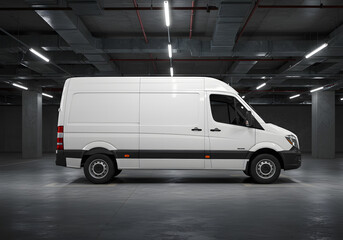Van Parked in Urban Garage