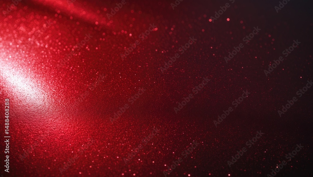 Poster festive red metallic shimmers background resembling wrapping paper texture