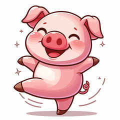 Naklejka premium cute pig vector