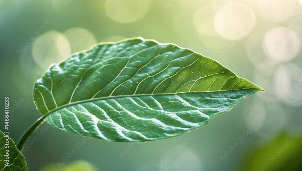 Poster close-up images of a leaf's texture