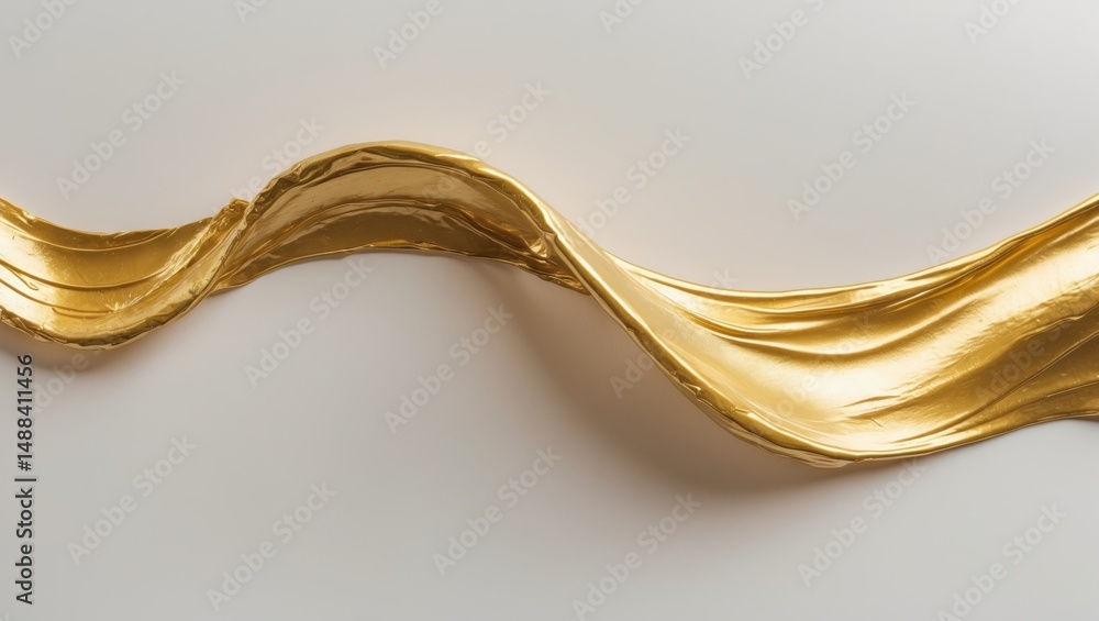 Poster isolated strokes of golden paint on a background