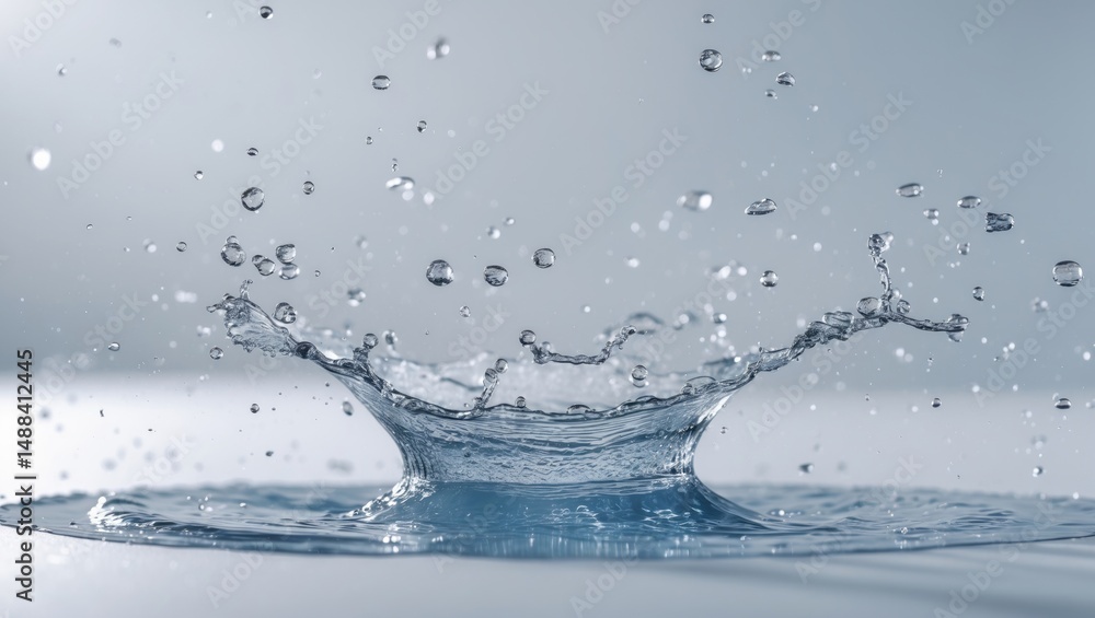 Poster water splash in isolation on a white backdrop. close-up abstract form.