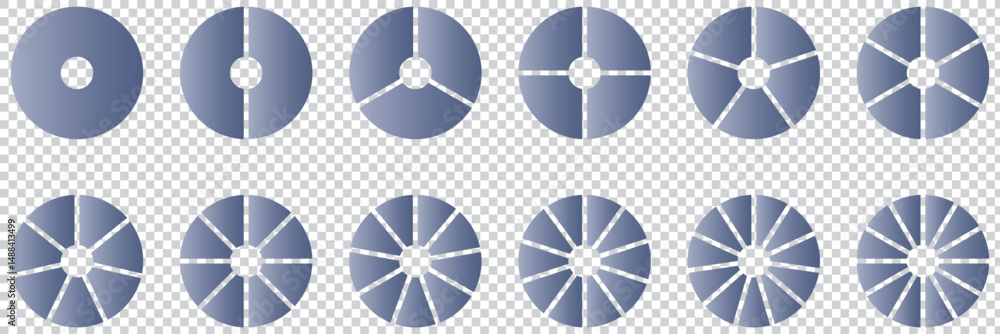 Aufkleber pie charts digrams. different color circles. donut and pie chart infographic elements set. colorful 