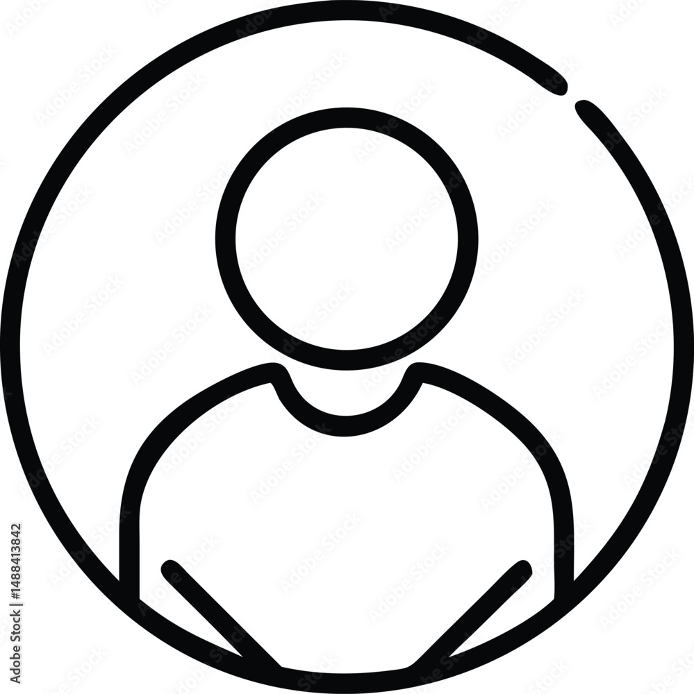 Poster stylized minimalist circular avatar icon representing three elements in a circle