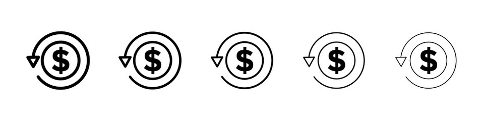 Refund icon concept. graphic design, logo, Web, UI.