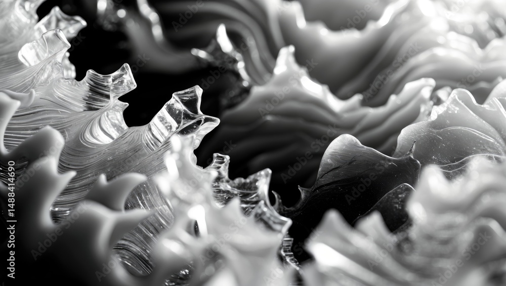 Aufkleber ice texture and pattern as an abstract black and white background
