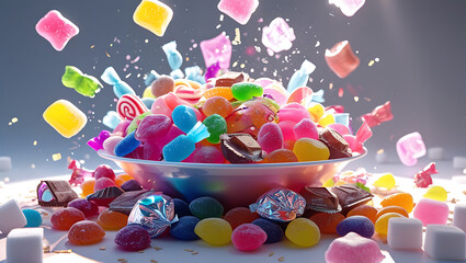 Tasty colorful jelly candies as background
