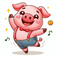 cute pig vector