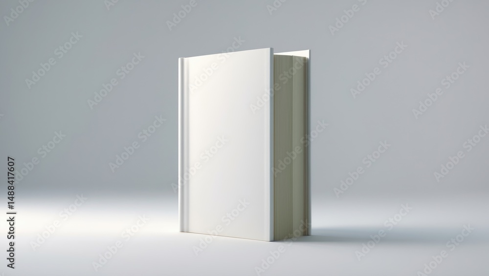 Poster empty book alone on background