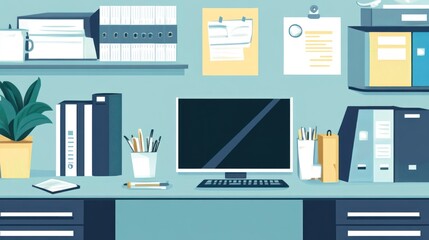 Organized Workplace: A Modern Office Desk Setup