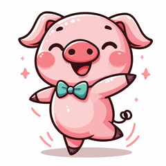 cute pig vector