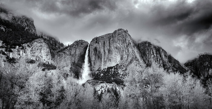 Yosemite Falls in Black and White