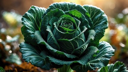 Savoy cabbage plants in the garden