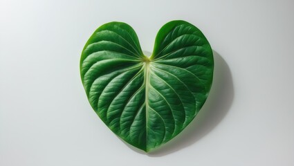 Anthurium heart isolated against a white backdrop