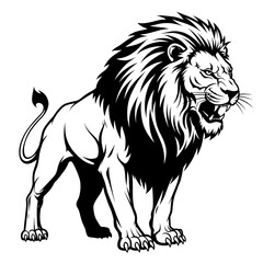 Obraz premium monochrome lion vector illustration