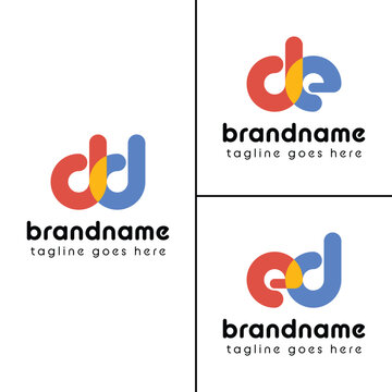 Letters dd de ed Playful Logo, represent a fun, energetic, and joy