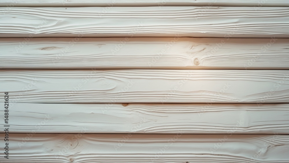 Poster texture of pine wood planks coated in white arranged in horizontal stripes for use as a pattern, bac