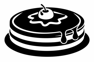 pancake silhouette line art vector illustration with a white background