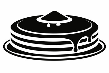 pancake silhouette line art vector illustration with a white background