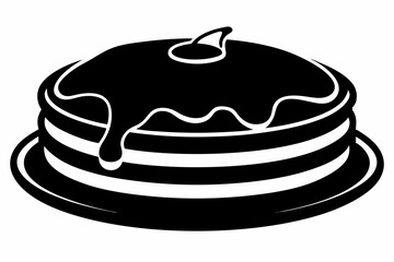 pancake silhouette line art vector illustration with a white background