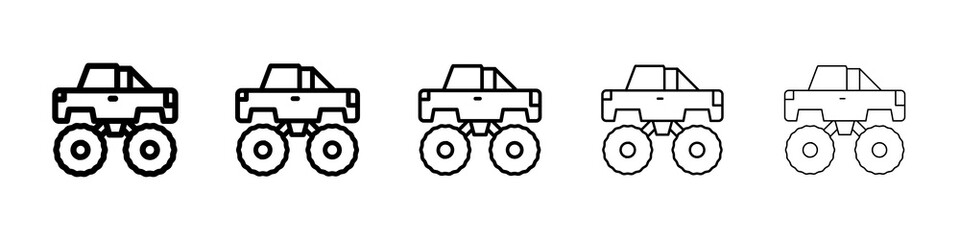 Monster truck icon concept. graphic design, logo, Web, UI.