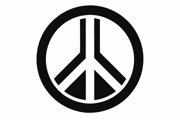 peace symbol silhouette line art vector illustration with a white background