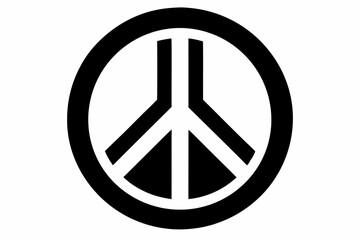 peace symbol silhouette line art vector illustration with a white background