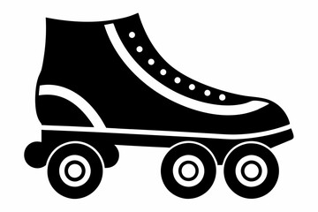 roller skates silhouette line art vector illustration with a white background