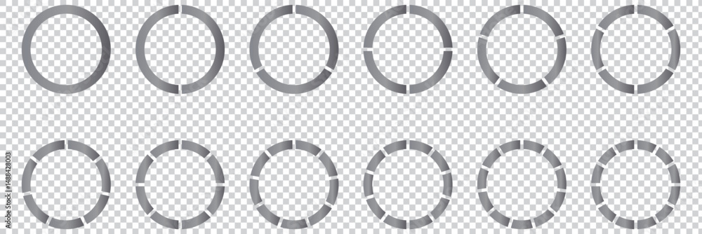 Aufkleber pie chart icon set. set pie charts arrows . set of pie chart diagrams. circles cut separated eps 10